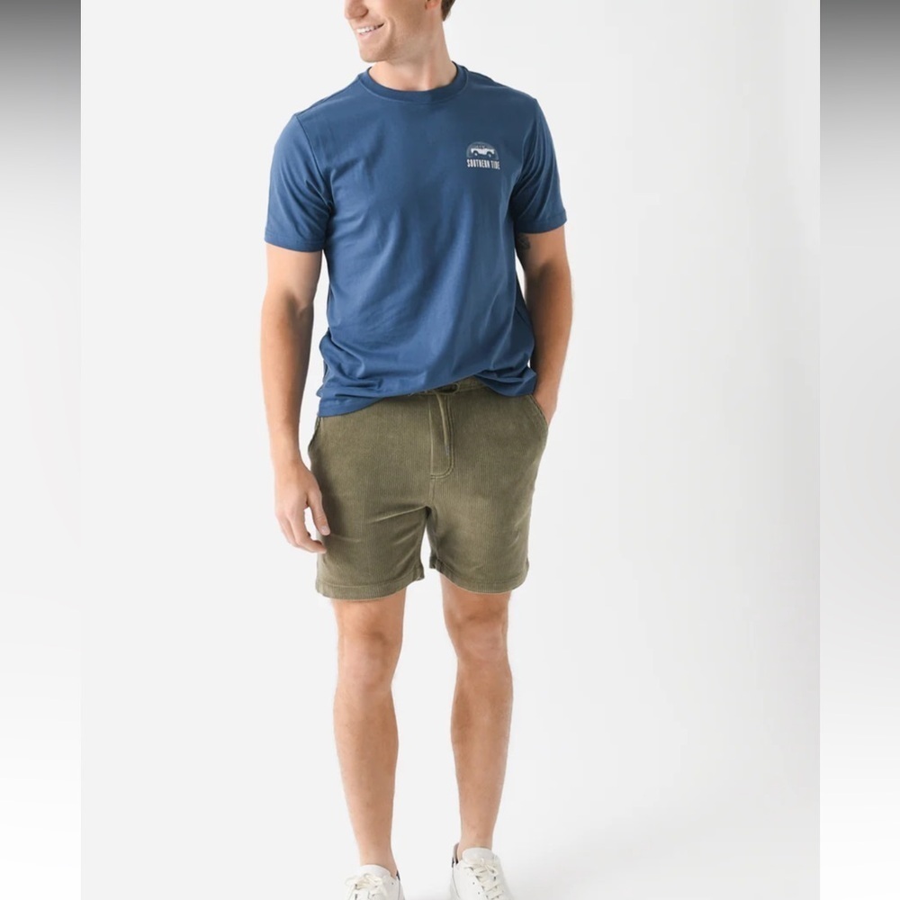 FAHERTY ($128.00) Essential Italian Knit Cord Short (6" Inseam) in olive S